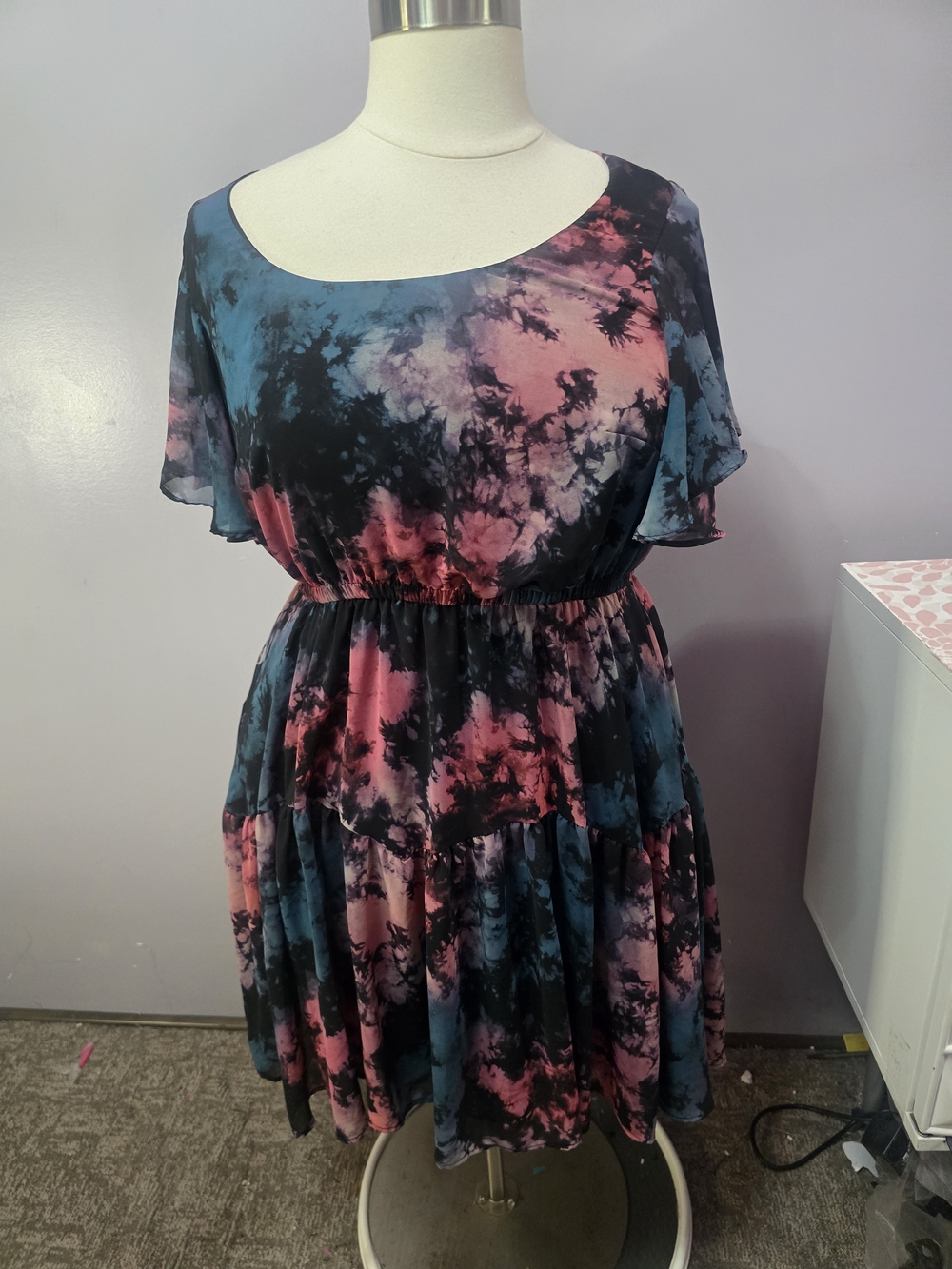 torrid Tie-Dye Midi Dress in Blue and Pink